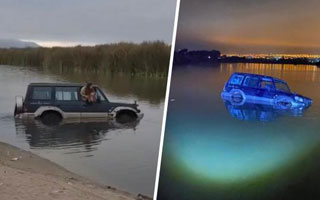 Video | Conductora pierde el control de su vehículo y cae a humedal Río Elqui: Intentó vender auto por redes sociales