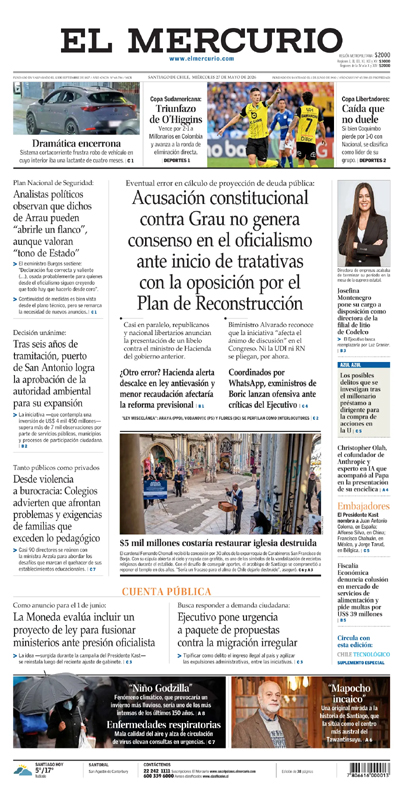 Portada de El Mercurio