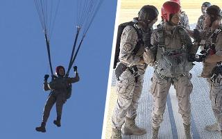 Video y fotos | Leonor salta en paracaídas y es la primera integrante de la Familia Real de España en hacerlo
