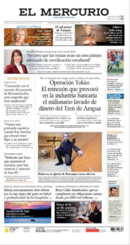 Portada de El Mercurio