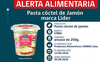 Minsal emite alerta alimentaria por presencia de listeria en pasta cóctel de jamón