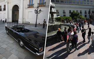 Fotos | Con banda presidencial y exhibición del Ford Galaxie: La Moneda abre sus puertas para cruce peatonal