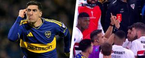 Mira la roja que mostró Piero Maza en el duelo Boca vs Sao Paulo y que desató la furia de los brasileños, pero que terminó anulando
