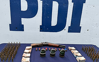 PDI incauta granadas, escopeta y municiones de alto calibre durante control vehicular en Los Vilos