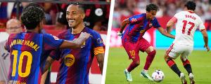 Sevilla de Gabriel Suazo cayó ante el imparable Barcelona en la Liga española: Mira el triplete de Raphinha y cómo está la tabla