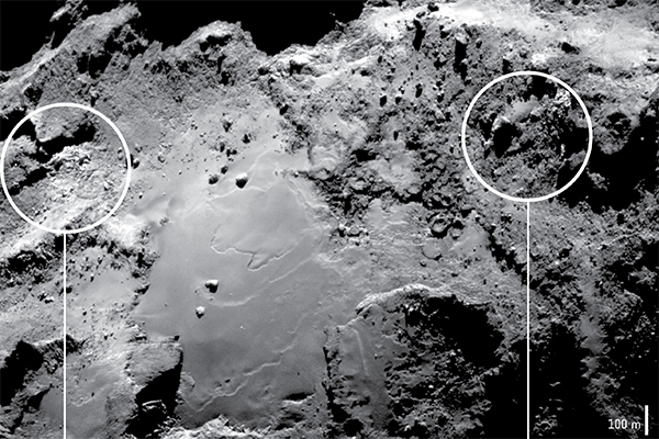 Rosetta detecta amplias regiones de agua helada sobre el cometa 67P