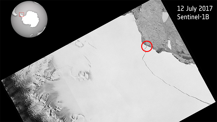 Se desprende el iceberg más grande registrado desde la península de la Antártida