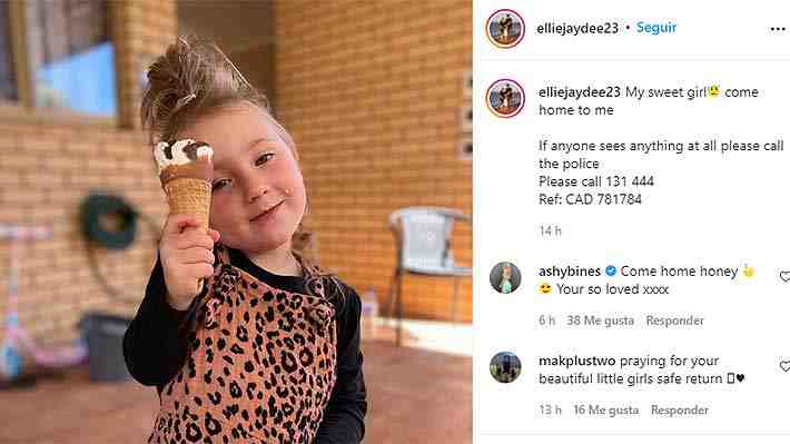 Ofrecen millonaria recompensa por información sobre niña de 4 años desaparecida en Australia