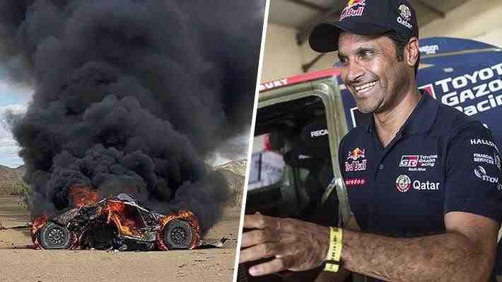 Increíble historia en el Dakar: A piloto se le quemó su auto antes de empezar la carrera y el príncipe Nasser Al Attiyah le regaló uno