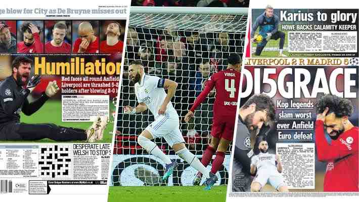 "Humillación", "desgracia", "peor de la historia": Prensa inglesa destroza al Liverpool y se rinde al Real Madrid tras goleada en la Champions