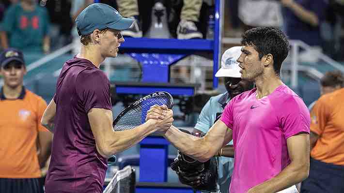 Mira el puntazo que Sinner le ganó a Alcaraz en semis de Miami: "De los mejores de la historia, tenis total"